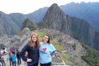 Katie and her sister looking fabulous at Machu Picchu, Peru