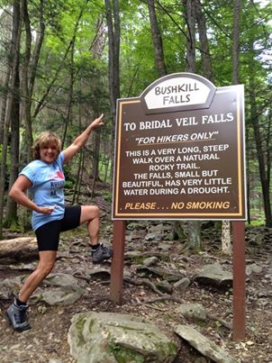 Amanda Klinger hiking for Rachel in Bushkill Falls!!