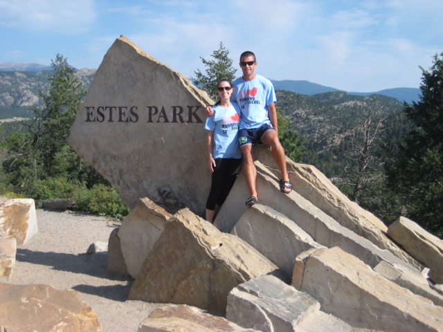 David and Brittany hiking for Rachel at Estes Park, Colorado