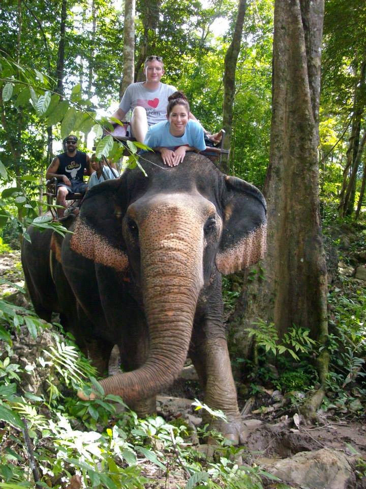 Running for Rachel with elephants in Thailand!